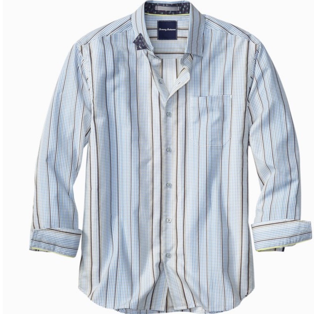 Tommy Bahama Isle About That Bass Button Down Shirt Size XL Cotton Silk Blend